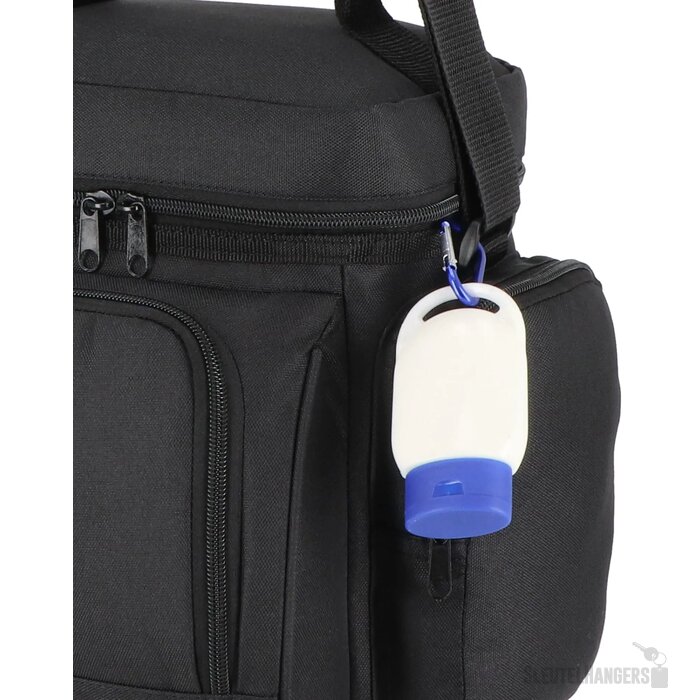 Zonnebrandlotion met Karabijnhaak SPF30 Gerecycled Materiaal blauw