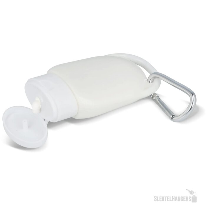 Zonnebrandlotion met Karabijnhaak SPF30 Gerecycled Materiaal wit