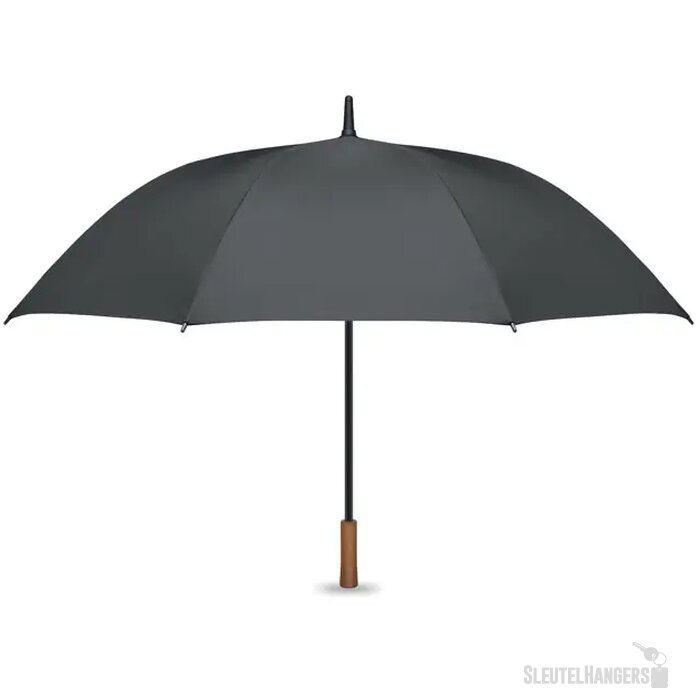 27" auto paraplu houten greep Rayna steengrijs