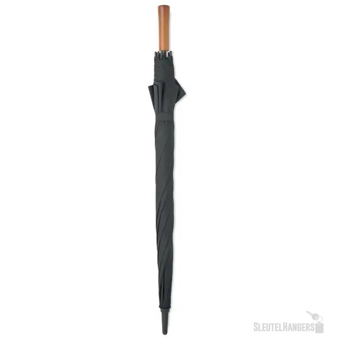 27" auto paraplu houten greep Rayna steengrijs