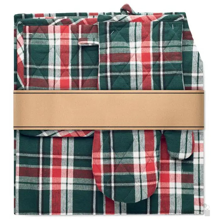 Geruite katoenen keukenset Santapron multicolour
