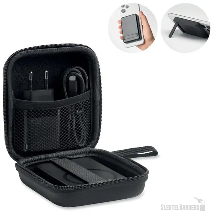 Powerbank reisset 5000mah Atlas zwart
