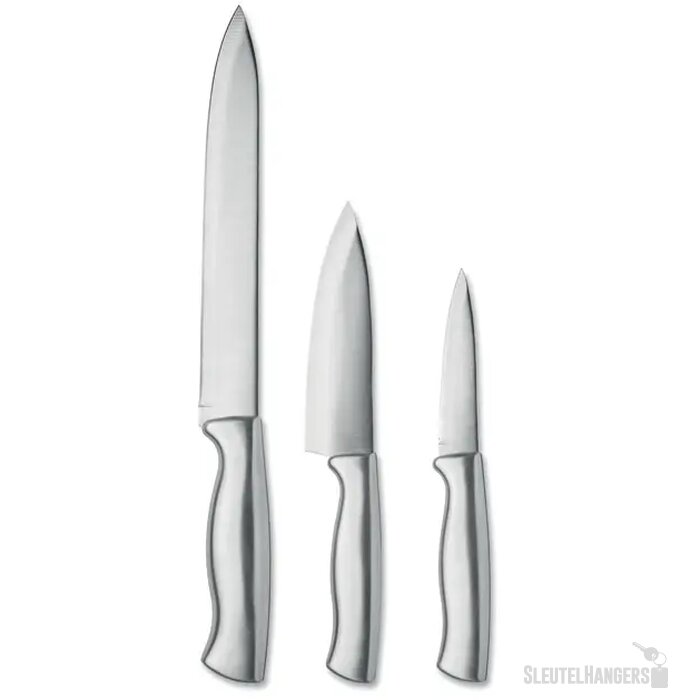 Roestvrijstalen messenset 3st Cocinero zilver