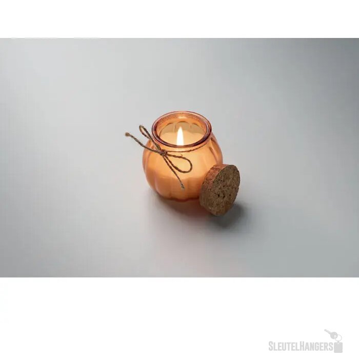 Vanille plantaardige waskaars Pumkin oranje