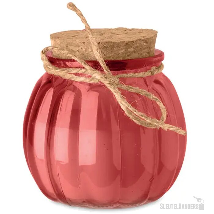 Vanille plantaardige waskaars Pumkin rood
