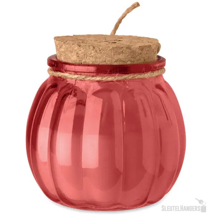 Vanille plantaardige waskaars Pumkin rood
