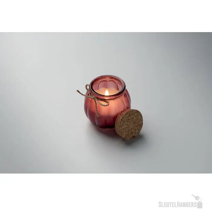 Vanille plantaardige waskaars Pumkin rood
