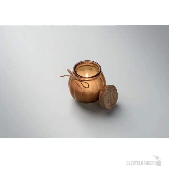 Vanille plantaardige waskaars Pumkin bruin