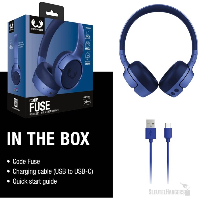3HP1100 I Fresh 'n Rebel Code Fuse Draadloze on-ear koptelefoon blauw