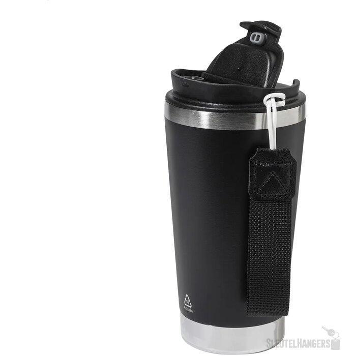 Gerecyclede Rvs Thermosbeker (430 Ml) Zwart 430 ml