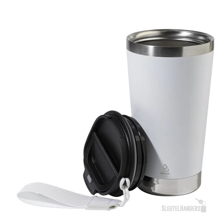 Gerecyclede Rvs Thermosbeker (430 Ml) Wit 430 ml