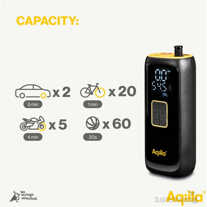 Aqiila Airbird C4 draagbare compressor zwart