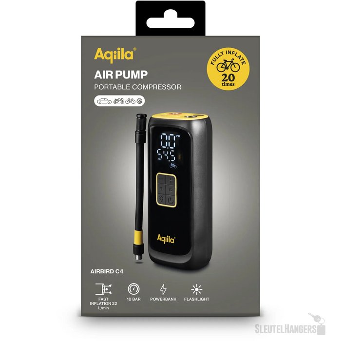 Aqiila Airbird C4 draagbare compressor zwart