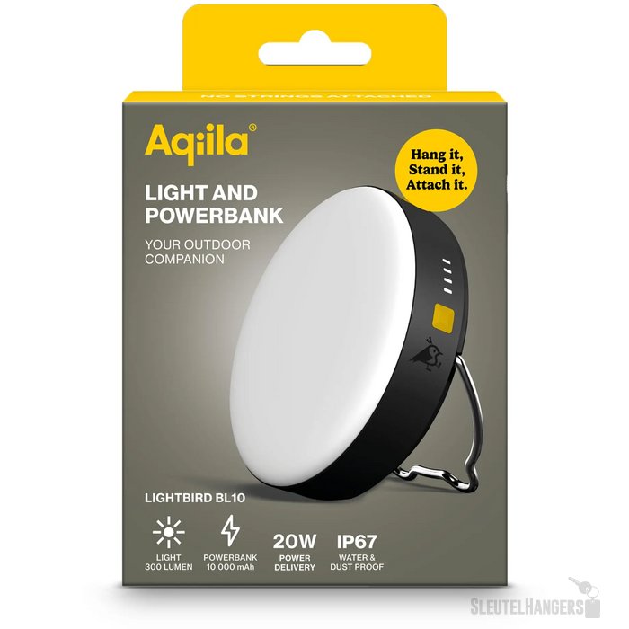 Aqiila Powerbird BL10 Lamp en Powerbank 10.000 mAh zwart