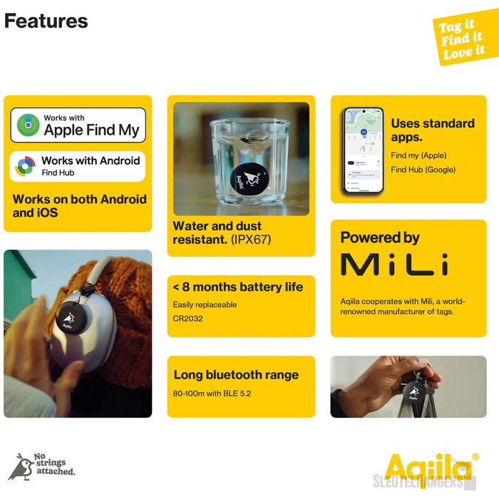 Aqiila Tagbird Waterdichte Tracker met Fietsbel zwart