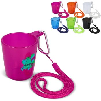 Festival shotglaasje with lanyard transparant / blauw