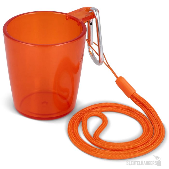 Festival shotglaasje with lanyard transparant / oranje