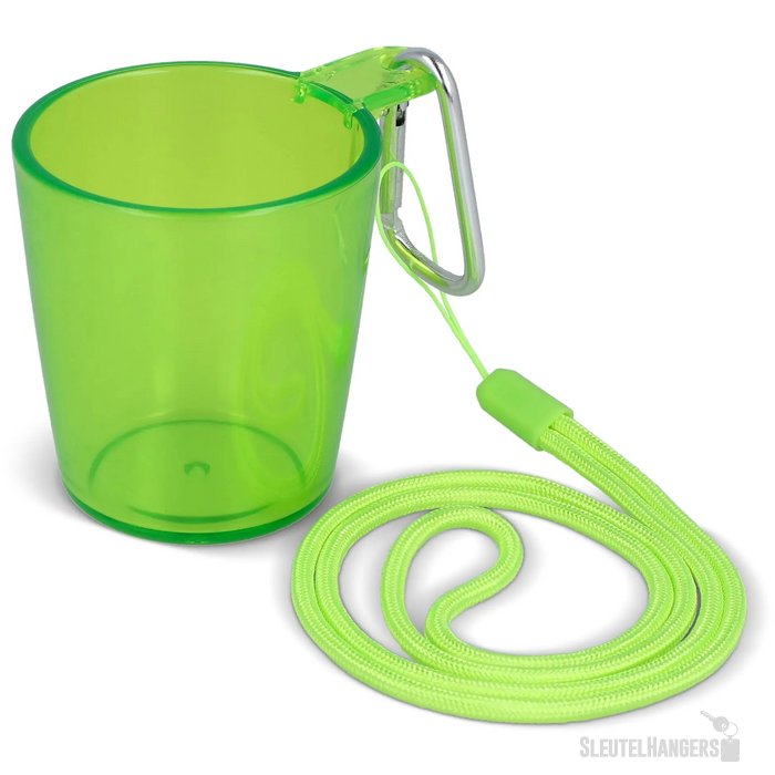 Festival shotglaasje with lanyard transparant / donker groen