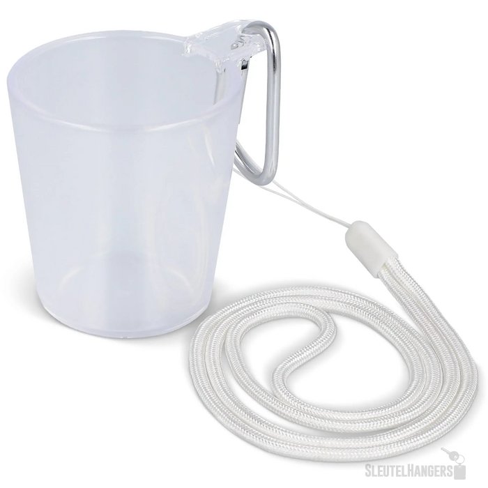 Festival shotglaasje with lanyard transparant / wit