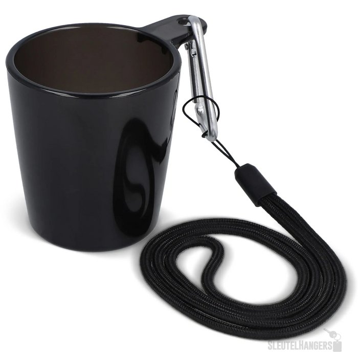 Festival shotglaasje with lanyard transparant / zwart