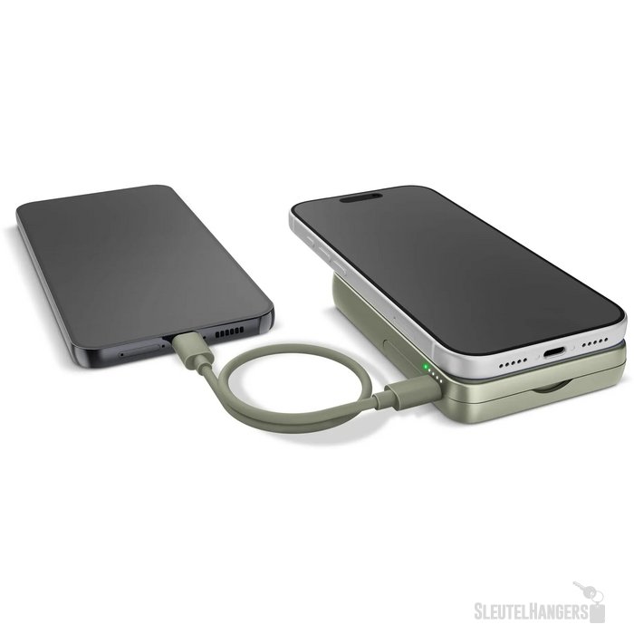 Fresh 'n Rebel Draadloze Powerbank 10000mAh Geschikt voor MagSafe dried green