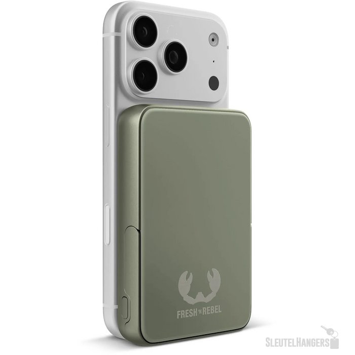 Fresh 'n Rebel Draadloze Powerbank 10000mAh Geschikt voor MagSafe dried green