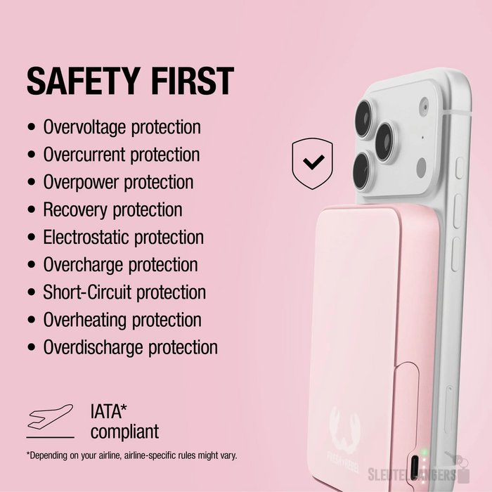 Fresh 'n Rebel Draadloze Powerbank 10000mAh Geschikt voor MagSafe roze