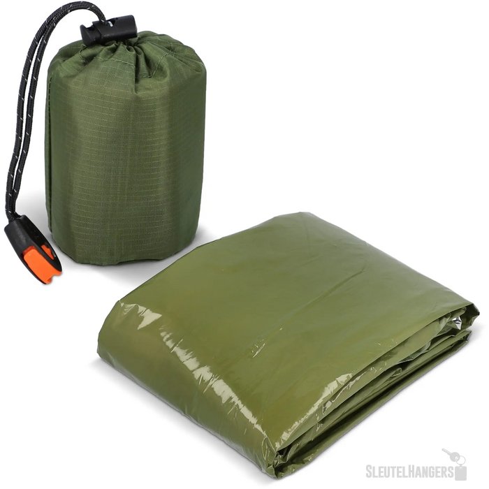 Outdoor Survival 2-in-1 thermische poncho dried green