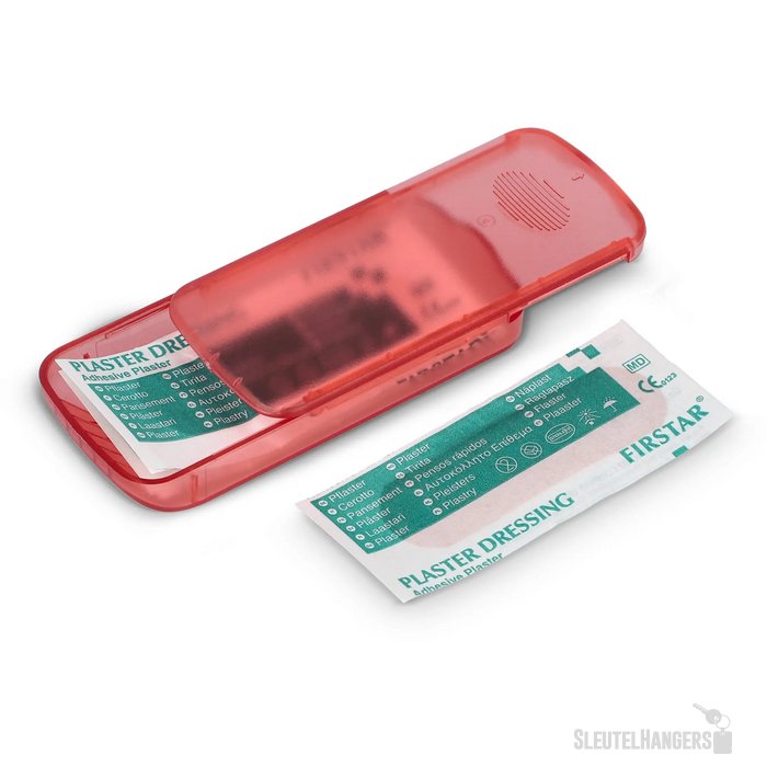Pleistersdoosje met 5 PE-pleisters Rood