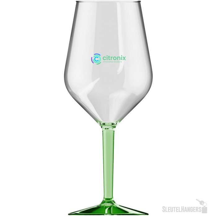 Happyglass Lady Abigail Trans Wijnglas Tritan 470 Ml Transparant Groen