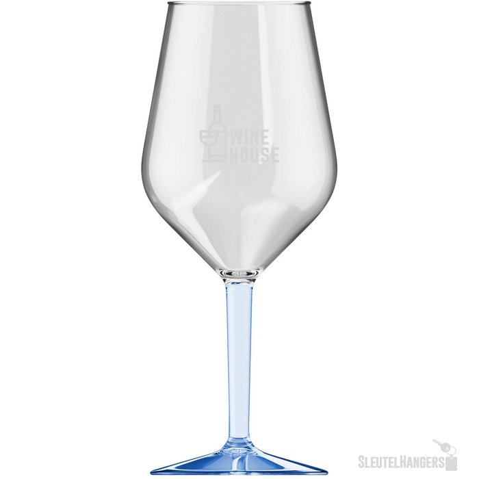 Happyglass Lady Abigail Trans Wijnglas Tritan 470 Ml Transparant Blauw