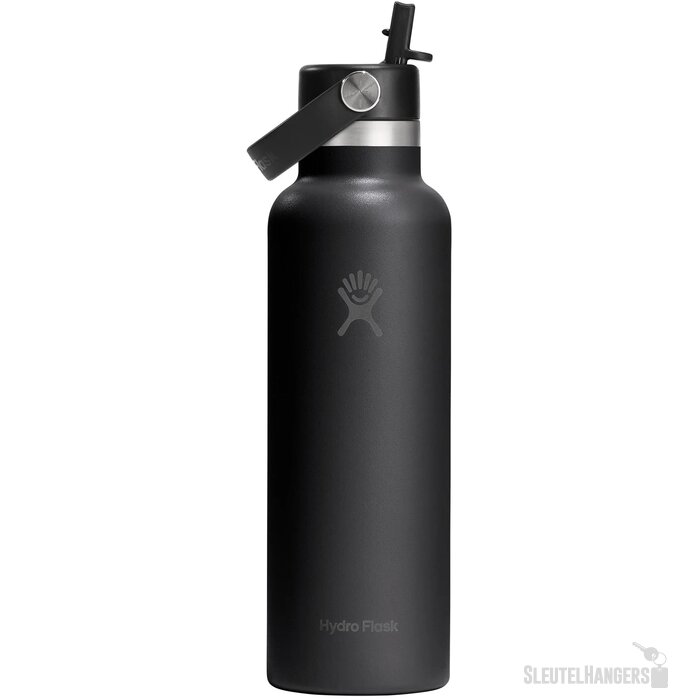Hydro Flask Standard Mouth With Flex Straw Cap 621 Ml Waterfles Zwart