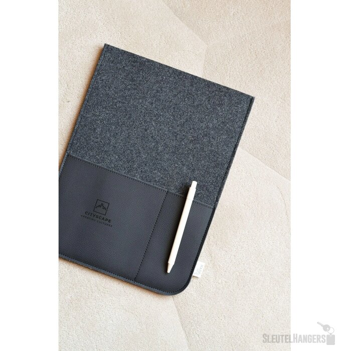 Recycled Felt & Apple Leather Laptop Sleeve 16"