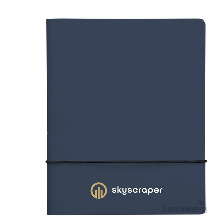 Recycled Leather Refillable Notebook A5 Notitieboek Donkerblauw