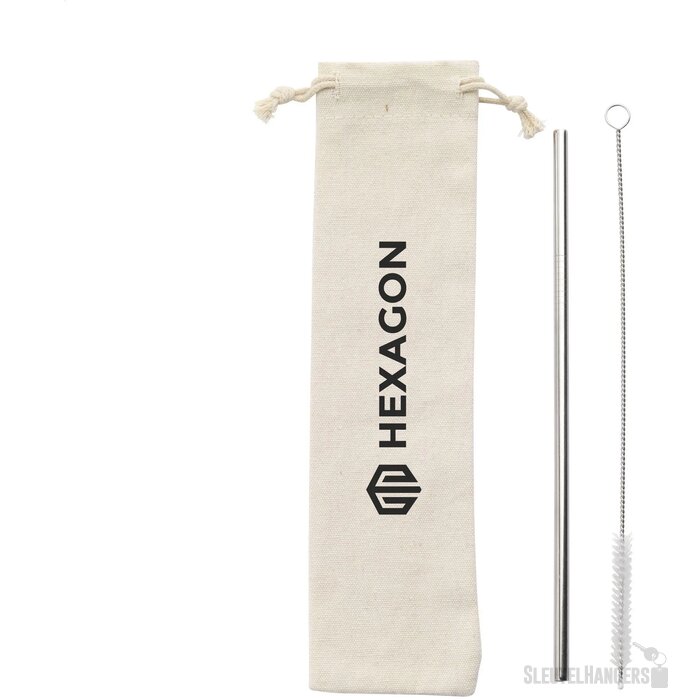 Reusable 1 Piece Eco Straw Set Rvs Rietje Zilver