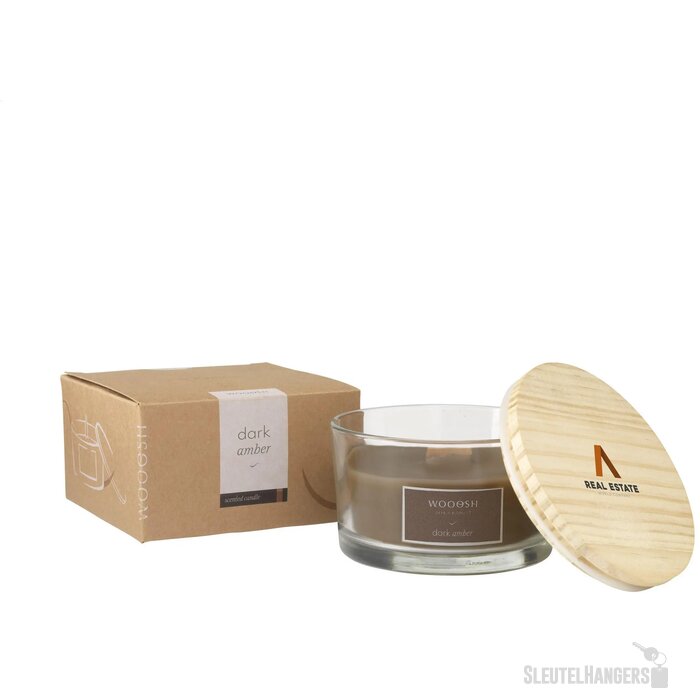 Wooosh Flame Scented Candle Dark Amber Geurkaars