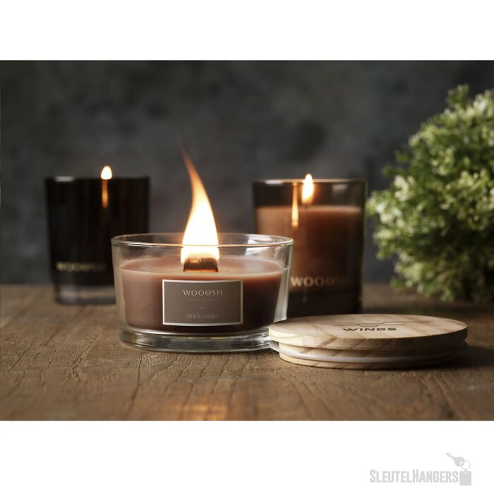 Wooosh Flame Scented Candle Dark Amber Geurkaars